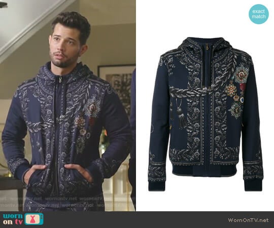 Dolce & Gabbana Medal Print Hoodie worn by Sam Flores (Rafael de la Fuente) on Dynasty