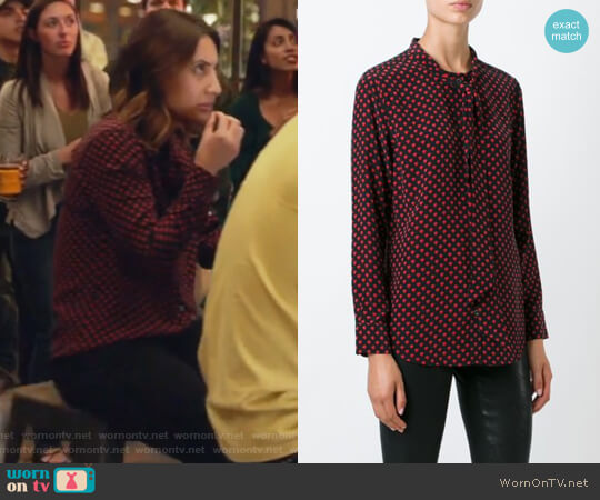 Equipment Kate Moss for Equipment heart blouse worn by Ana Torres (Francia Raisa) on Grown-ish