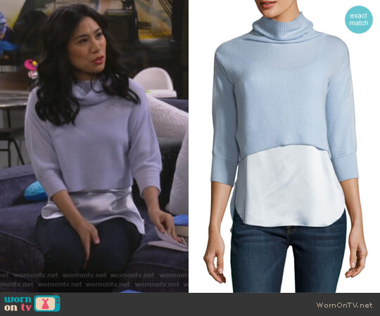 Elie Tahari Claudetta Sweater worn by Eve Roberts (Liza Lapira) on 9JKL