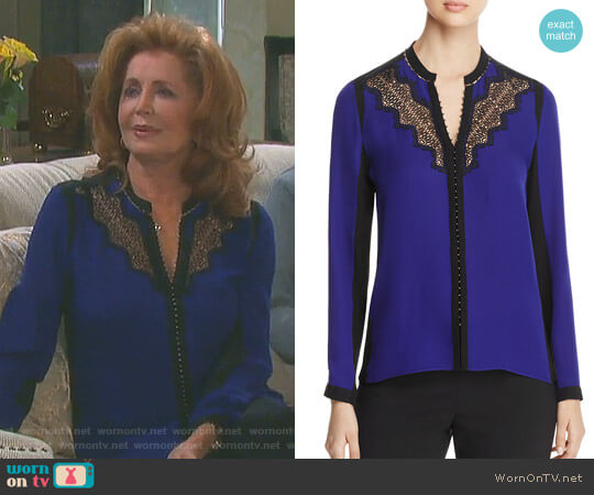 Elie Tahari Denise Blouse worn by Maggie Horton (Suzanne Rogers) on Days of our Lives