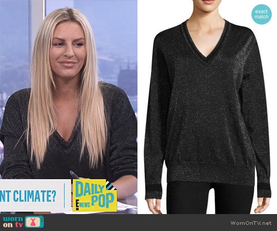 Equipment Lucinda Lurex Sweater worn by Morgan Stewart on E! News