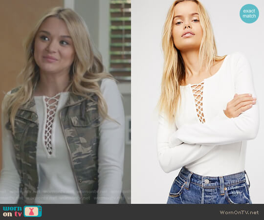 Free People We The Free Jacqui Layering Top worn by Clementine Hughes (Hunter King) on Life in Pieces