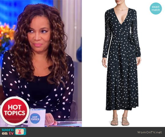 Ganni Marceau Goergette Wrap Dress worn by Sunny Hostin on The View