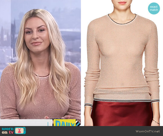 Giada Forte Stripe-Detailed Metallic Sweater worn by Morgan Stewart on E! News