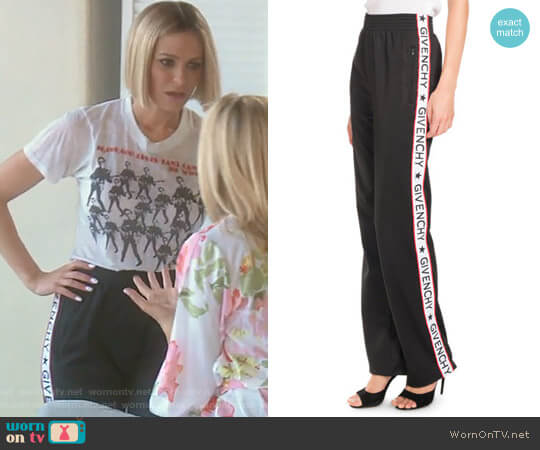 Givenchy Logo-Tape Pull-On Pants worn by Dorit Kemsley on The Real Housewives of Beverly Hills