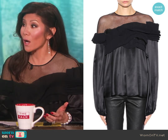 Givenchy Silk-satin top worn by Julie Chen on The Talk