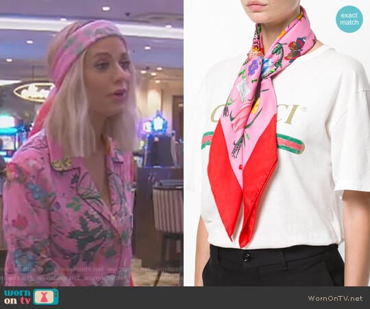 Gucci Floral Snake Print Scarf worn by Dorit Kemsley on The Real Housewives of Beverly Hills