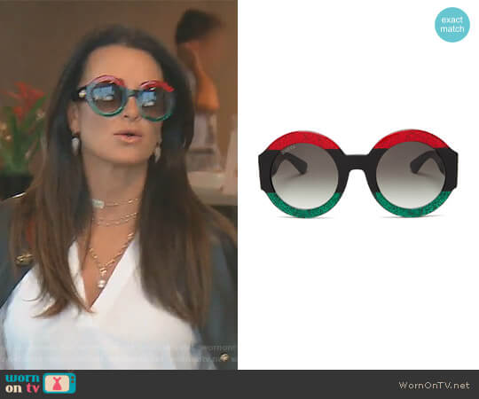 Gucci Oversized Round Gradient Sunglasses worn by Kyle Richards on The Real Housewives of Beverly Hills