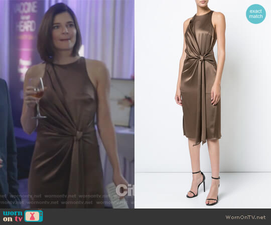 Halstson Heritage Tie Knot Detail Dress worn by Heather Hughes (Betsy Brandt) on Life in Pieces