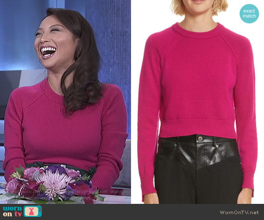 Helmut Lang Cashmere Crop Sweater worn by Jeannie Mai on The Real