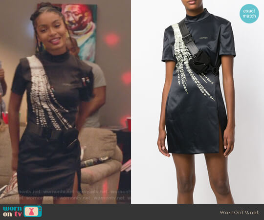 Hyein Seo Willow print mini dress worn by Zoey Johnson (Yara Shahidi) on Grown-ish