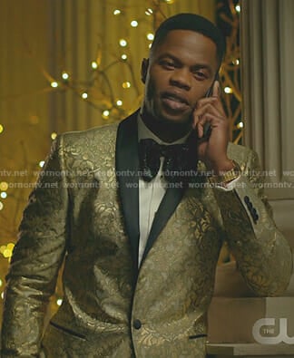 Jeff’s gold embroidered blazer on Dynasty