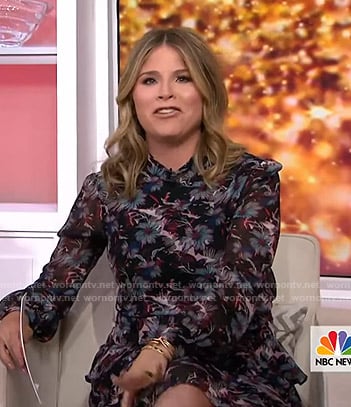 Jenna’s black floral ruffled dress on Today