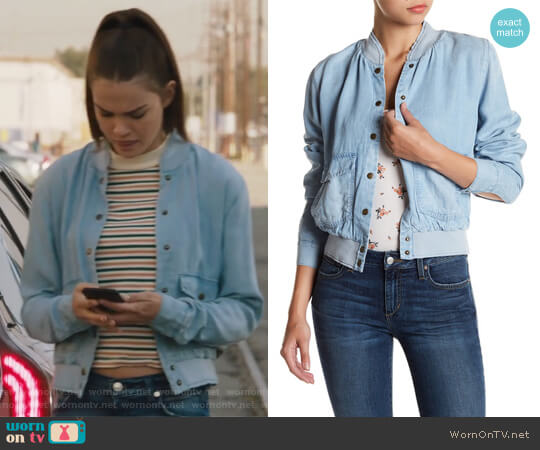 Joes Jeans Briggite Denim Bomber Jacket worn by Callie Jacob (Maia Mitchell) on The Fosters