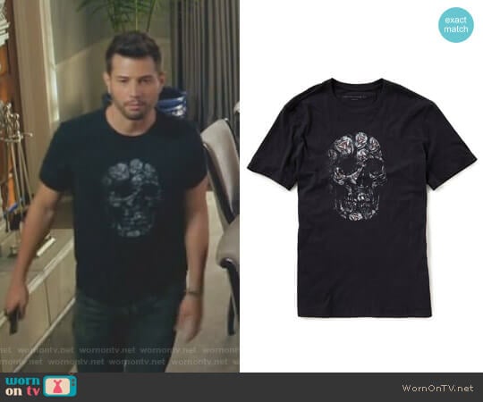 John Varvatos Floral Skull Graphic Tee worn by Sam Flores (Rafael de la Fuente) on Dynasty
