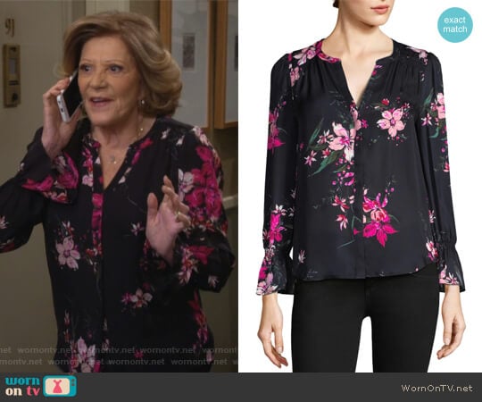 Joie Keno Floral-Print Blouse worn by Judy Roberts (Linda Lavin) on 9JKL