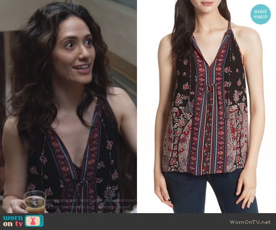 Joie Shara Silk Blouse worn by Fiona Gallagher (Emmy Rossum) on Shameless