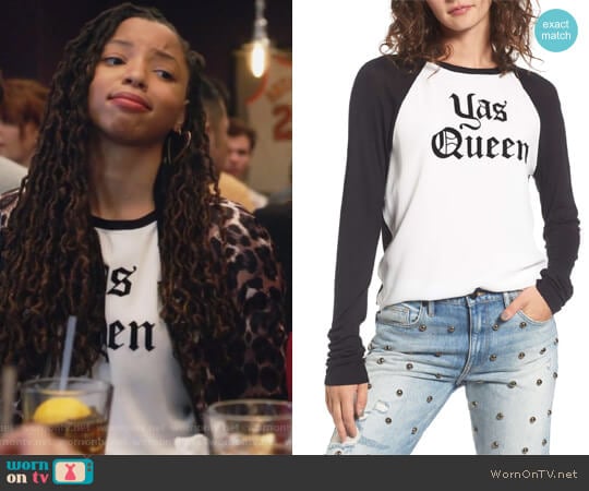 Juicy Couture Yas Queen Tee worn by Jazlyn Forster (Chloe Bailey) on Grown-ish