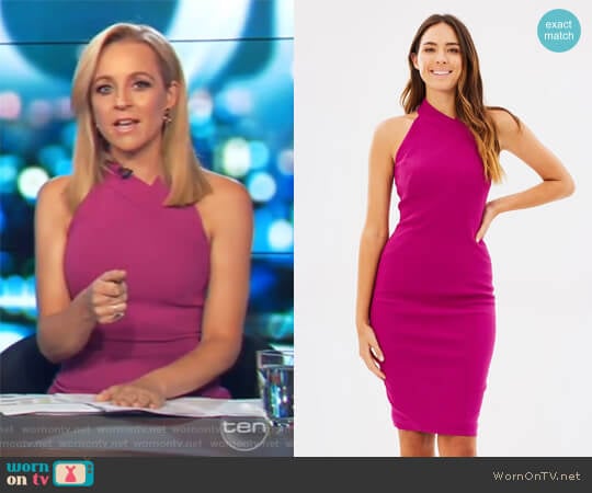 Karen Millen Cut-Out Pencil Dress worn by Carrie Bickmore on The Project