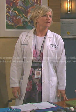 Kayla’s floral belted dress on Days of our Lives