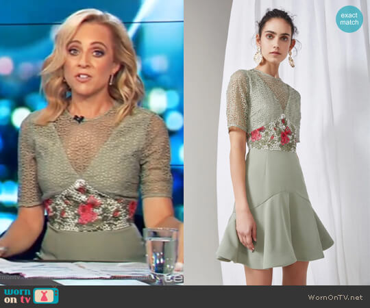 Keepsake Rosebud Mini Dress worn by Carrie Bickmore on The Project