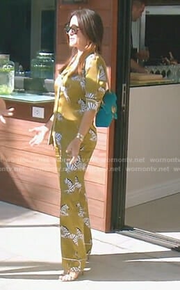 Kyle’s yellow zebra print pajamas on The Real Housewives of Beverly Hills