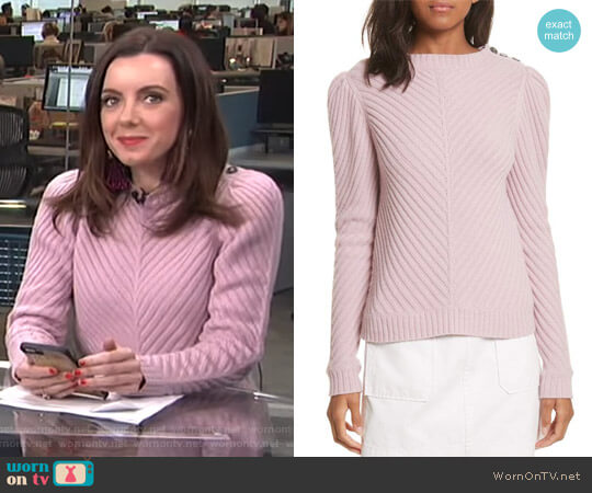 La Vie Rebecca Taylor Ribbed Knit Pullover worn by Melanie Bromley on E! News