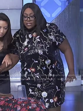 Loni’s black floral embroidered dress on The Real