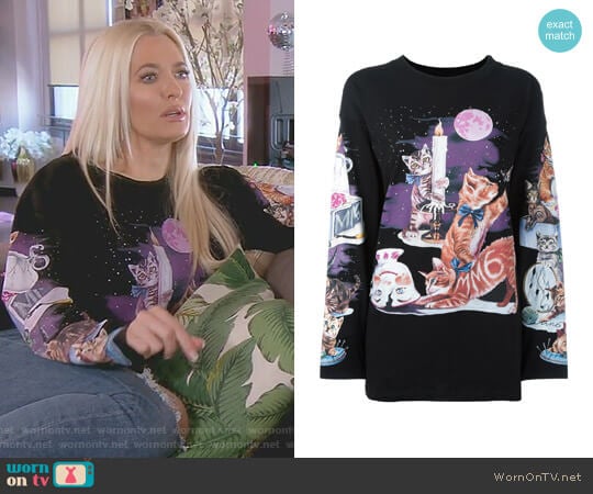 MM6 Maison Margiela Cat Print Sweatshirt worn by Erika Jayne on The Real Housewives of Beverly Hills