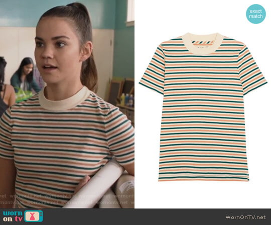 Madewell Striped cotton T-shirt worn by Callie Jacob (Maia Mitchell) on The Fosters