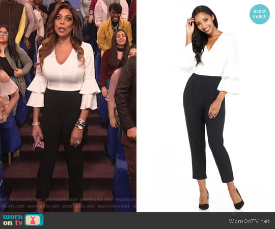 Maggy London Karen Petite Jumpsuit worn by Wendy Williams on The Wendy Williams Show