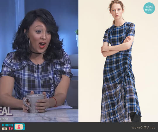 Maje Long Checked Dress worn by Tamera Mowry on The Real