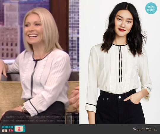 Marc Jacobs Pintuck Blouse worn by Kelly Ripa on Live with Kelly and Mark