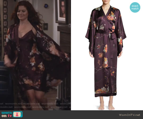 Meng Floral-Print Silk Kimono Caftan worn by Grace Adler (Debra Messing) on Will and Grace