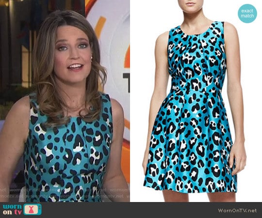 Michael Kors Animal-Print Bell Dress worn by Savannah Guthrie on Today