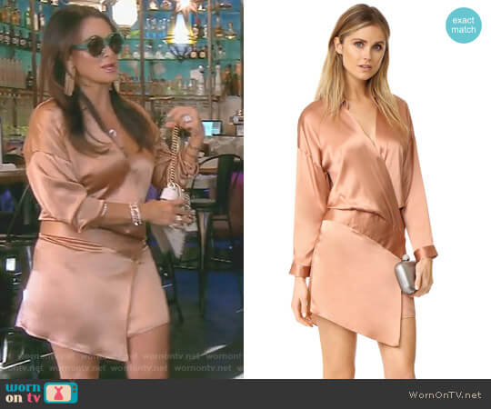 Michelle Mason Oversized Wrap Mini Dress worn by Kyle Richards on The Real Housewives of Beverly Hills