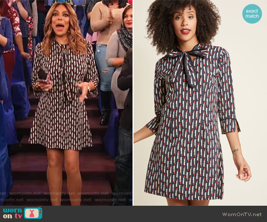 Modcloth Pucker Up! Cotton Shift Dress worn by Wendy Williams on The Wendy Williams Show