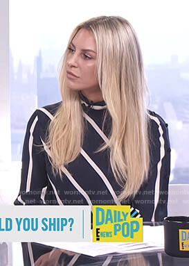 Morgan’s black striped top on E! News Daily Pop