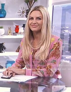 Morgan’s pink floral blouse on E! News Daily Pop