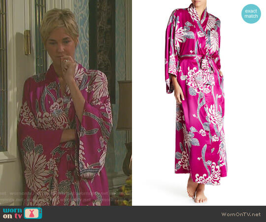 Natori Aizome Print Robe worn by Eve Donovan (Kassie DePaiva) on Days of our Lives