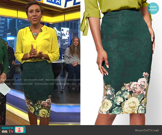 New York & Company Pull on Pencil Skirt - 7th Avenue worn by Robin Roberts on Good Morning America