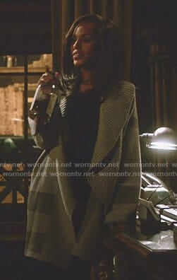 Olivia’s grey shawl collar cardigan on Scandal