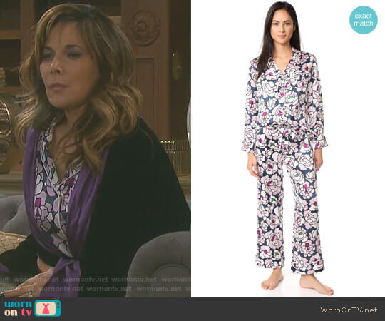 Olivia von Halle Lila Roxanne PJ Set worn by Kate Roberts (Lauren Koslow) on Days of our Lives