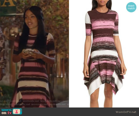 Opening Ceremony Delta Rib Knit Dress worn by Zoey Johnson (Yara Shahidi) on Grown-ish