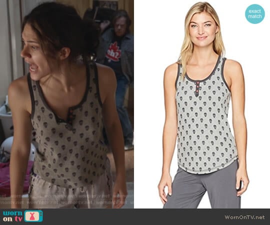 PJ Salvage Skull Canyon Henley Tank worn by Fiona Gallagher (Emmy Rossum) on Shameless