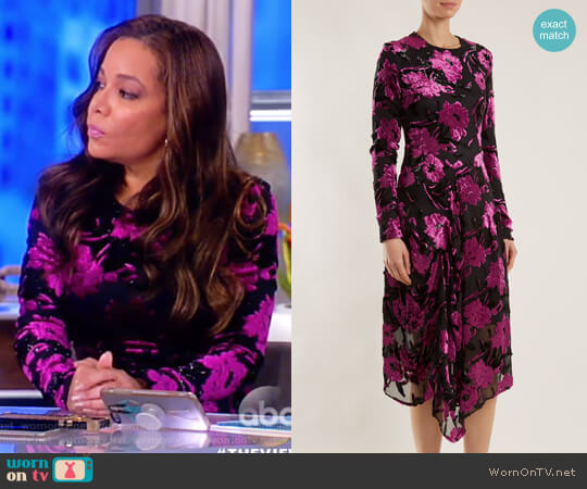 Preen by Thornton Bregazzi Alyssa floral-devore midi dress worn by Sunny Hostin on The View