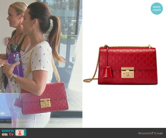 Gucci Padlock medium Gucci Signature Shoulder Bag worn by Kyle Richards on The Real Housewives of Beverly Hills