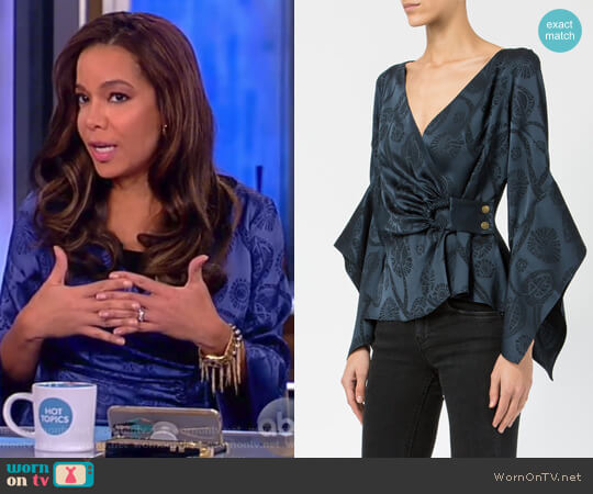 Peter Pilotto Draped Bardot Blouse worn by Sunny Hostin on The View