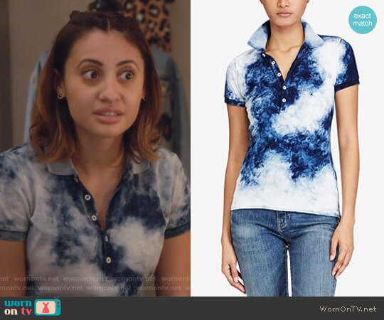 Ralph Lauren Skinny Stretch Tie-Dye Polo worn by Ana Torres (Francia Raisa) on Grown-ish