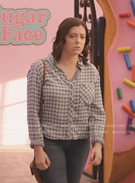 Rebecca’s blue gingham shirt on Crazy Ex-Girlfriend